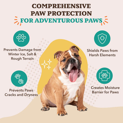 Pawtection Dog Paw Balm, Protects Paws from Hot Surfaces, Sand, Salt, & Snow, Organic, All Natural Ingredients