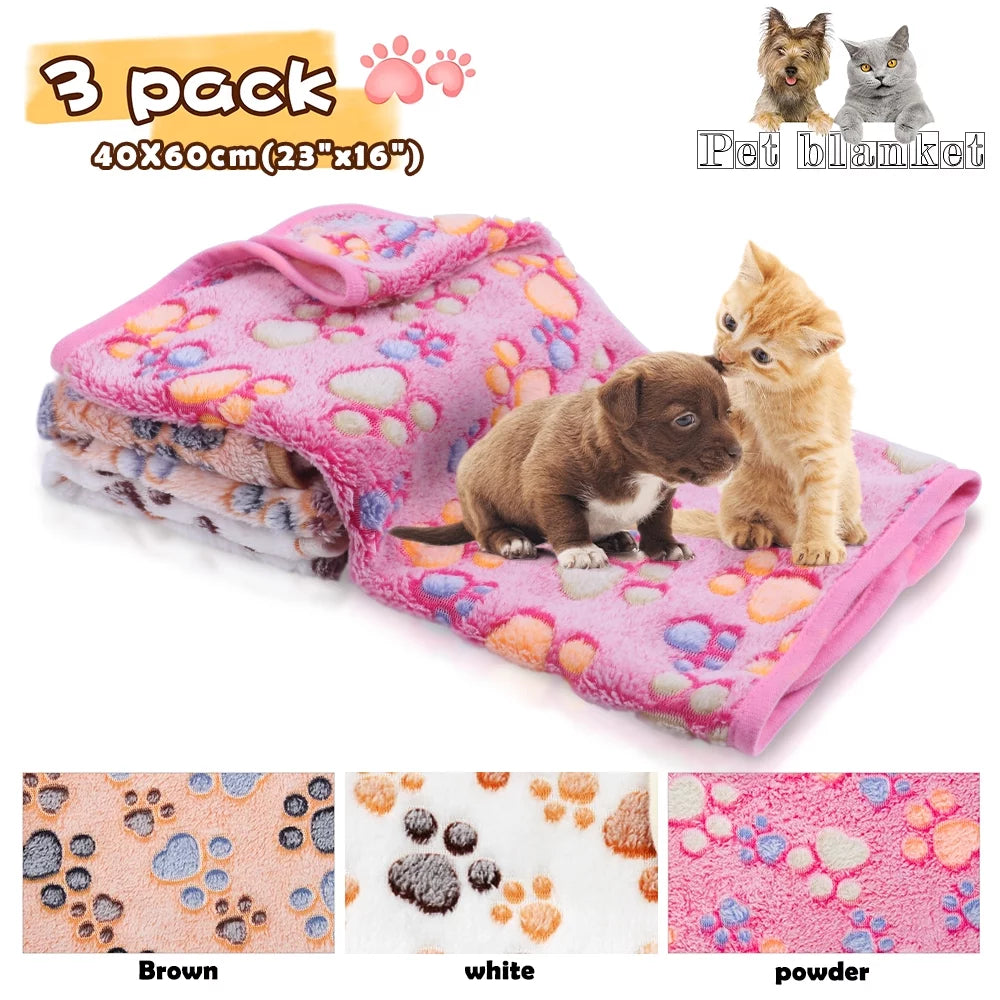 1 Pack 3 Blankets Super Soft Fluffy Premium Fleece Pet Blanket Flannel Throw for Dog Puppy Cat (30X20 Inch)