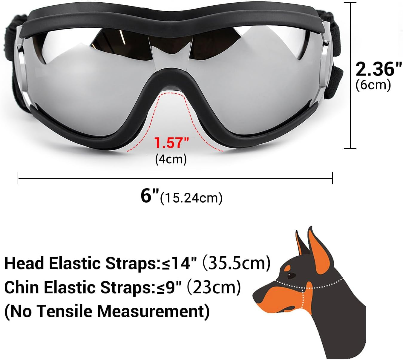 Dog Goggles - Large Dog Eye Protection Goggles Windproof Sunglasses for Medium Large Dog